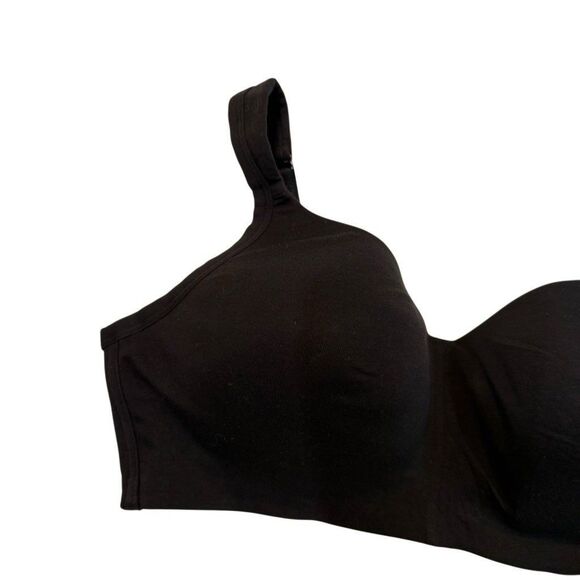 Cacique Cotton No Wire Bra 40D Black Comfort Wireless Soft Molded Pads Support - Picture 3 of 6